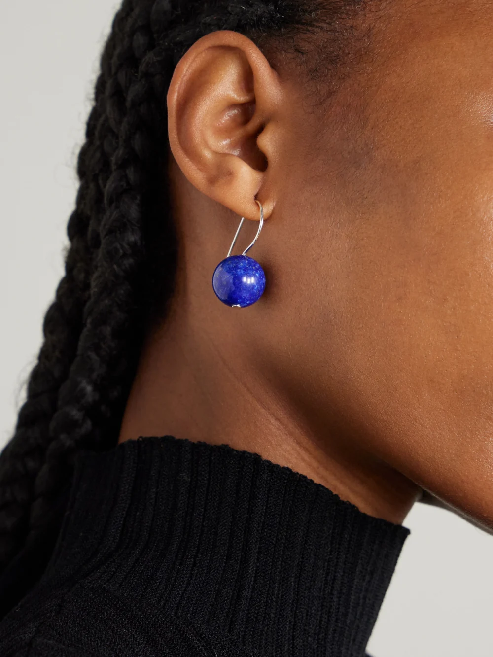 Sophie Buhai Venus Silver Lapis Lazuli Earrings, styled view