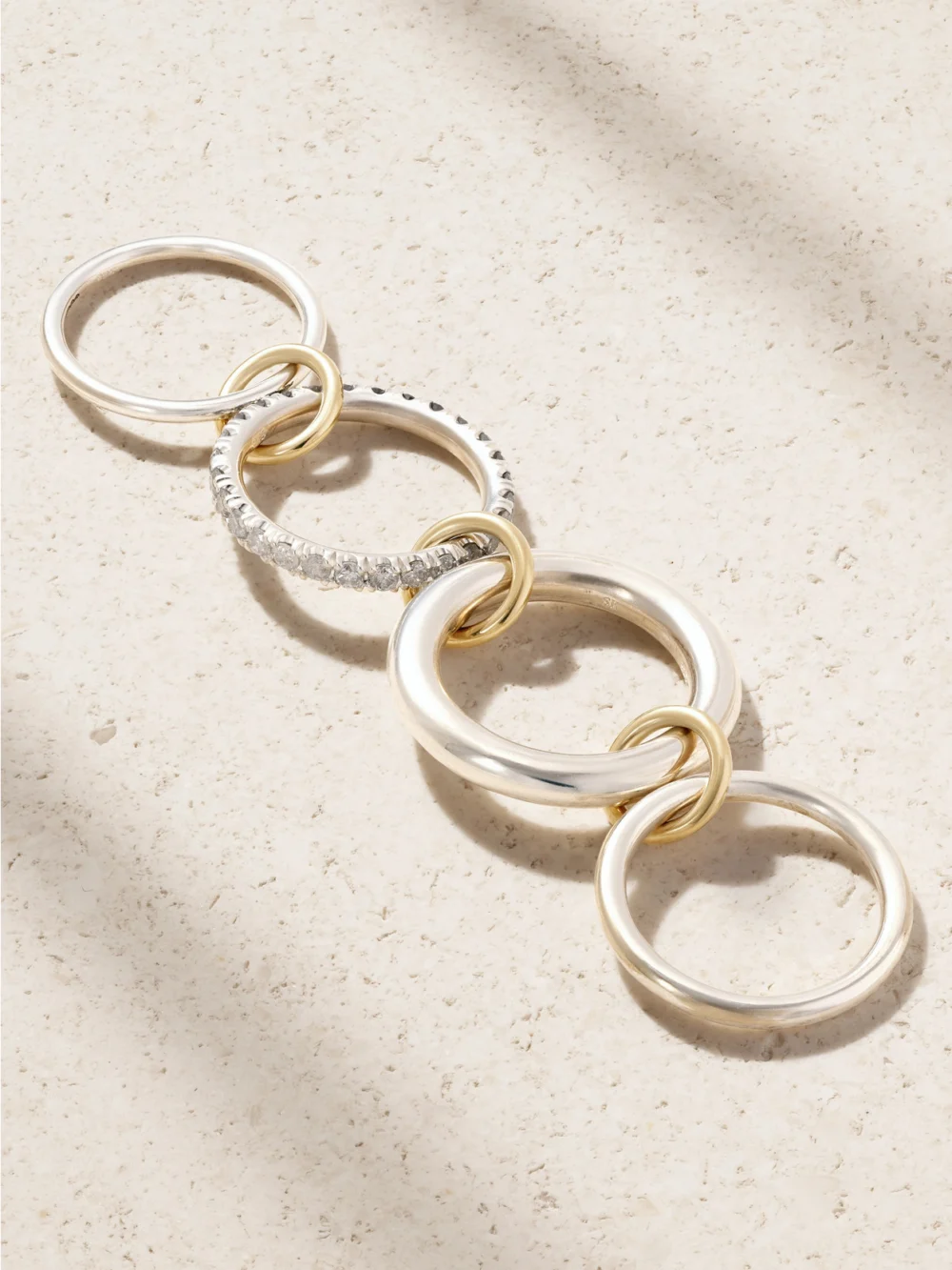 Back view of the Spinelli Kilcollin Janssen Sterling Silver and 18-karat Gold Diamond Ring