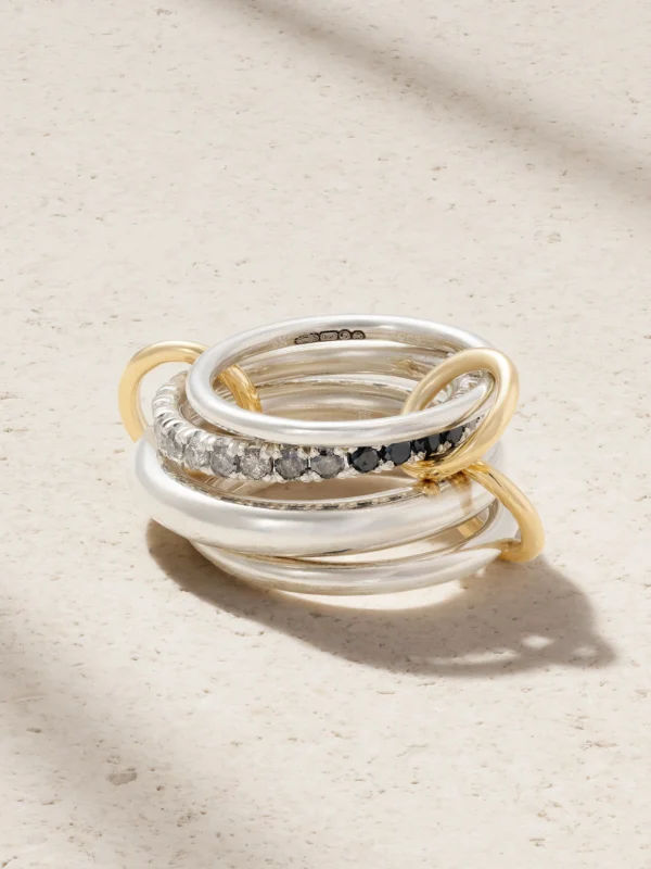 Spinelli Kilcollin Janssen Sterling Silver and 18-karat Gold Diamond Ring