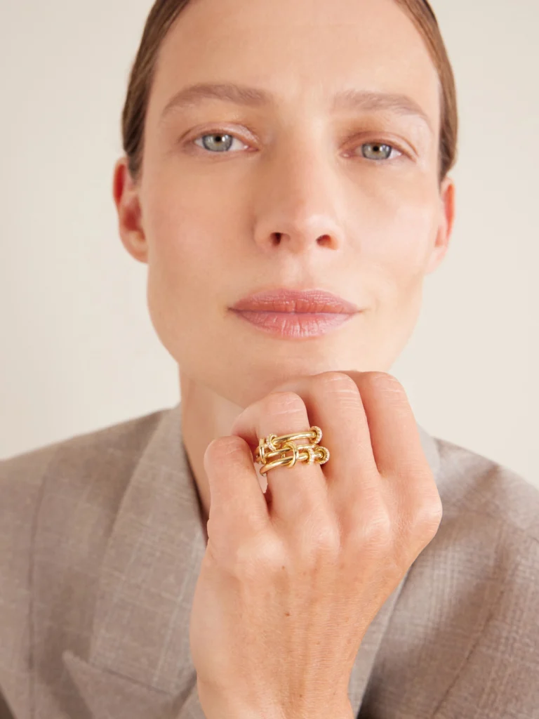 Spinelli Kilcollin Jovie Set of Three 18-karat Gold Diamond Rings