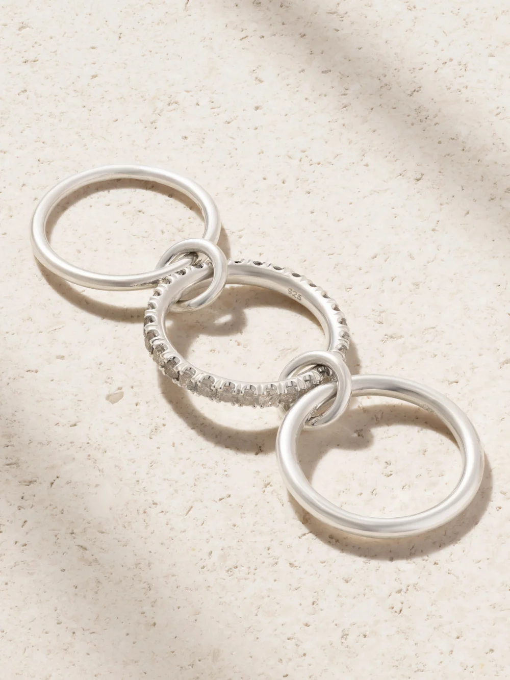 Back view of the Spinelli Kilcollin Petunia Sterling Silver Diamond Ring