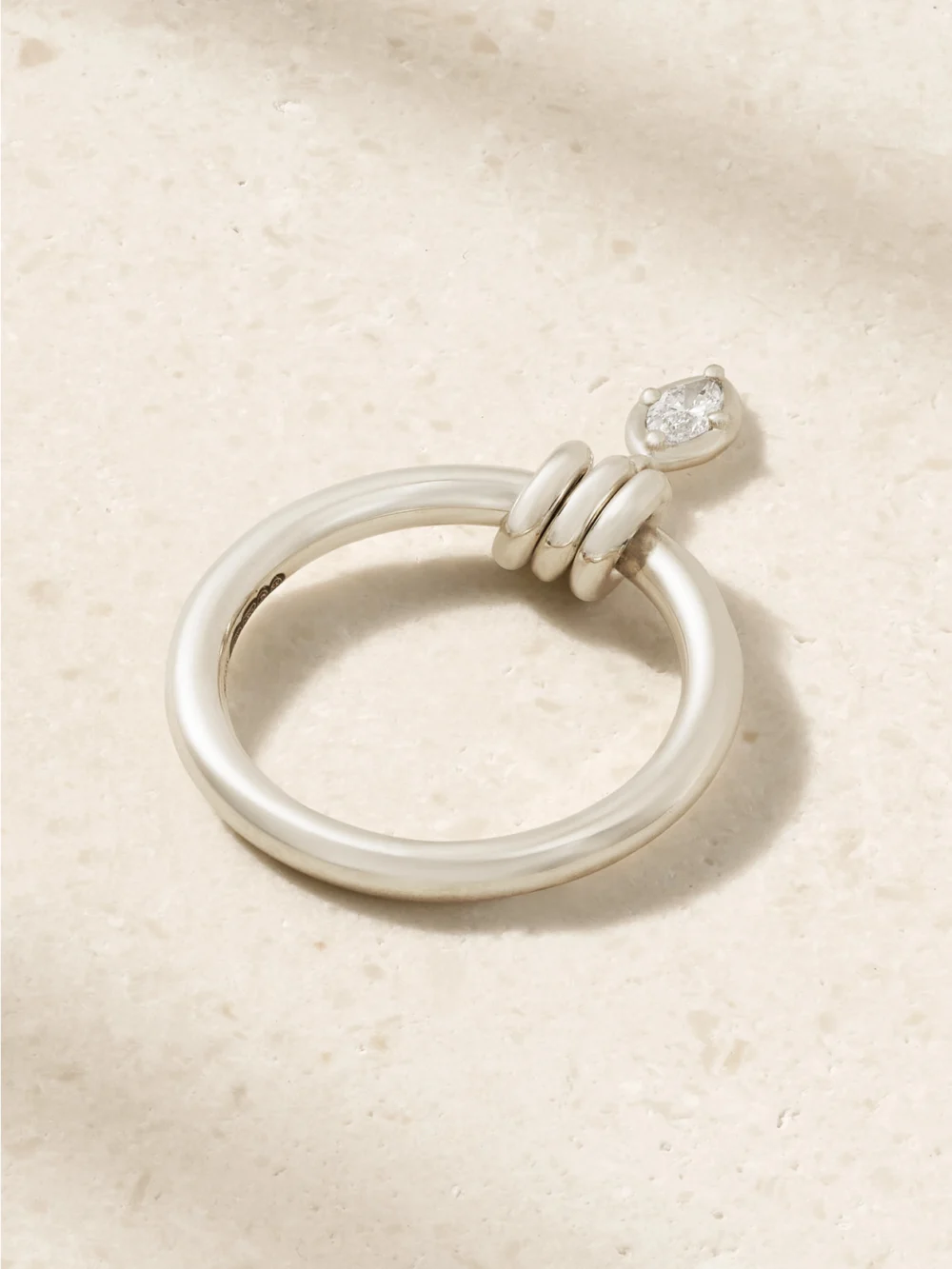 Back view of the Spinelli Kilcollin Pia Sterling Silver Diamond Ring