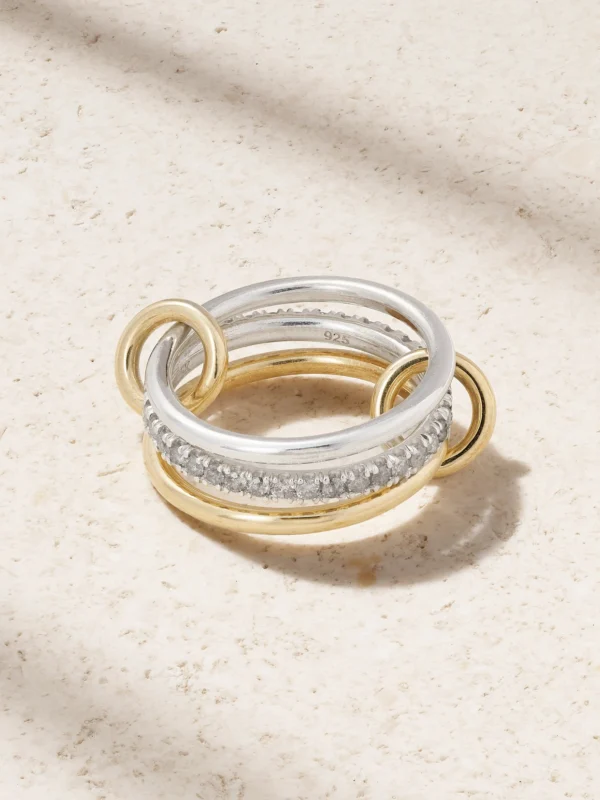 Spinelli Kilcollin Tigris 18-karat Gold, Sterling Silver and Diamond Ring