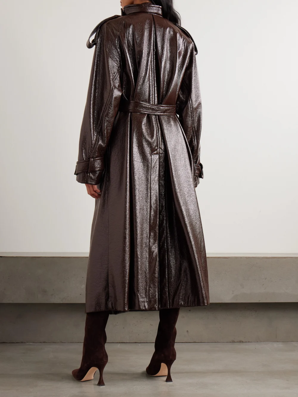 Back view of the Sportmax Bairo Coated-cotton Trench Coat