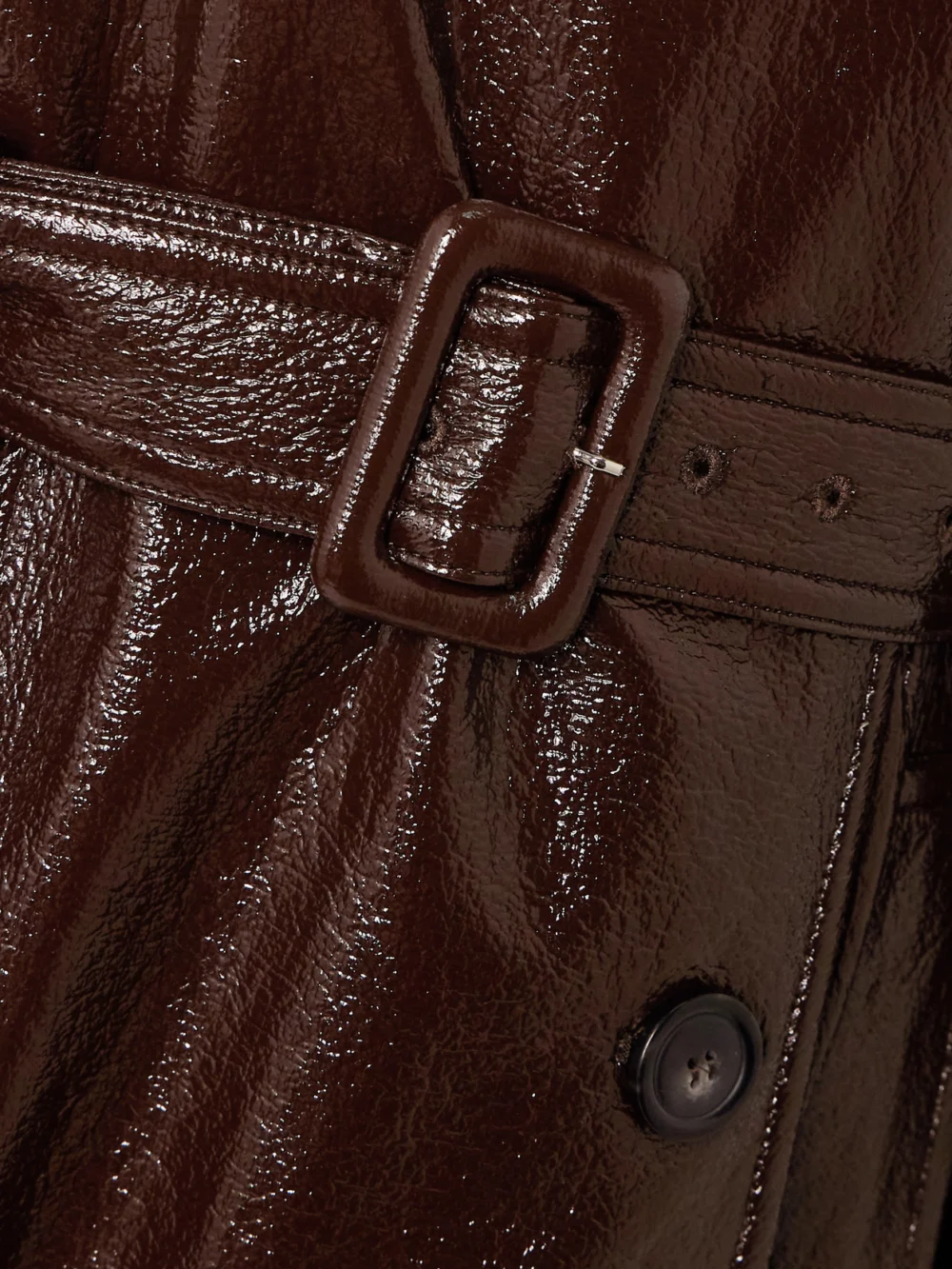 Close-up detail of the Sportmax Bairo Coated-cotton Trench Coat