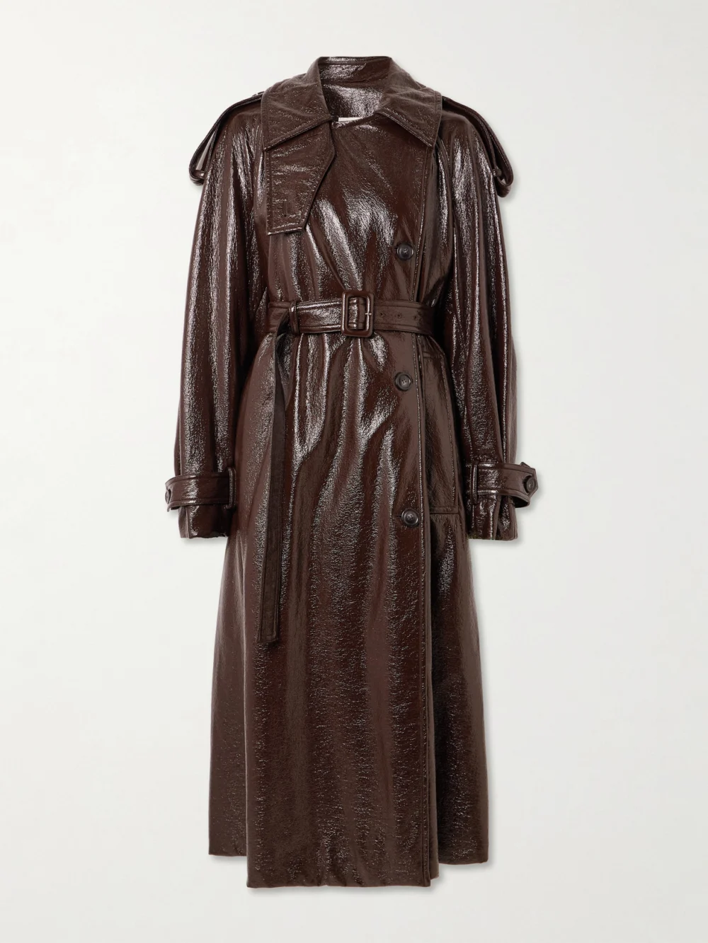 Sportmax Bairo Coated-cotton Trench Coat in brown