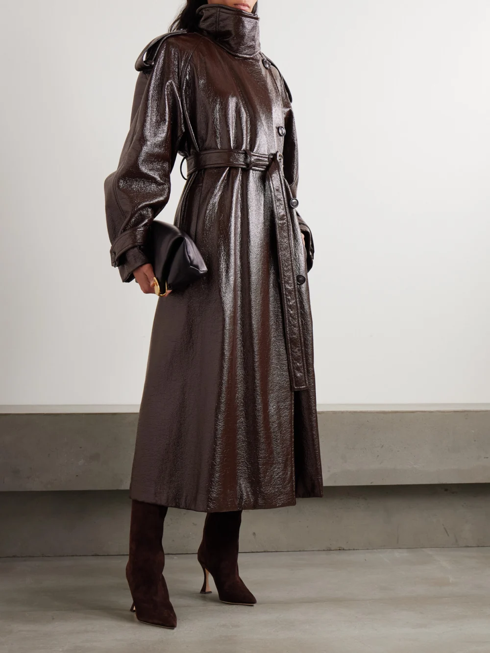 Sportmax Bairo Coated-cotton Trench Coat, worn by a model