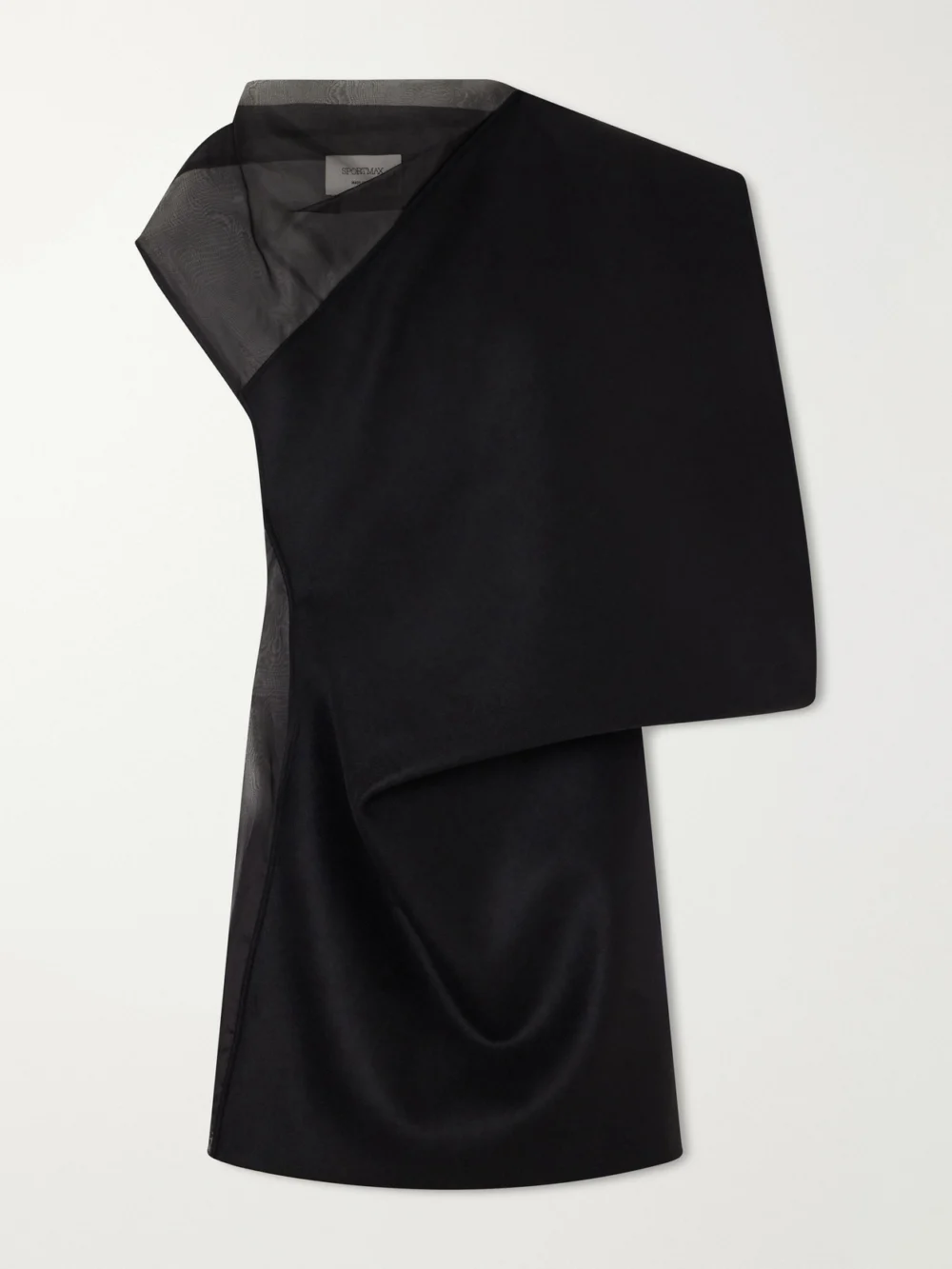 Sportmax Cesto Draped Virgin Wool and Silk Mini Dress in black