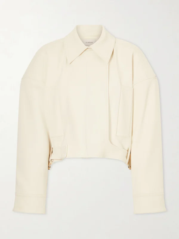 Sportmax Cropped Belted Woven Jacket