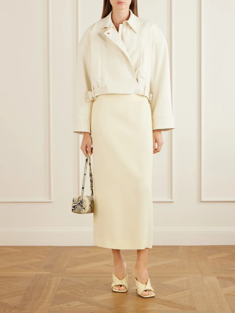 Sportmax Cropped Belted Woven Jacket, worn by a model
