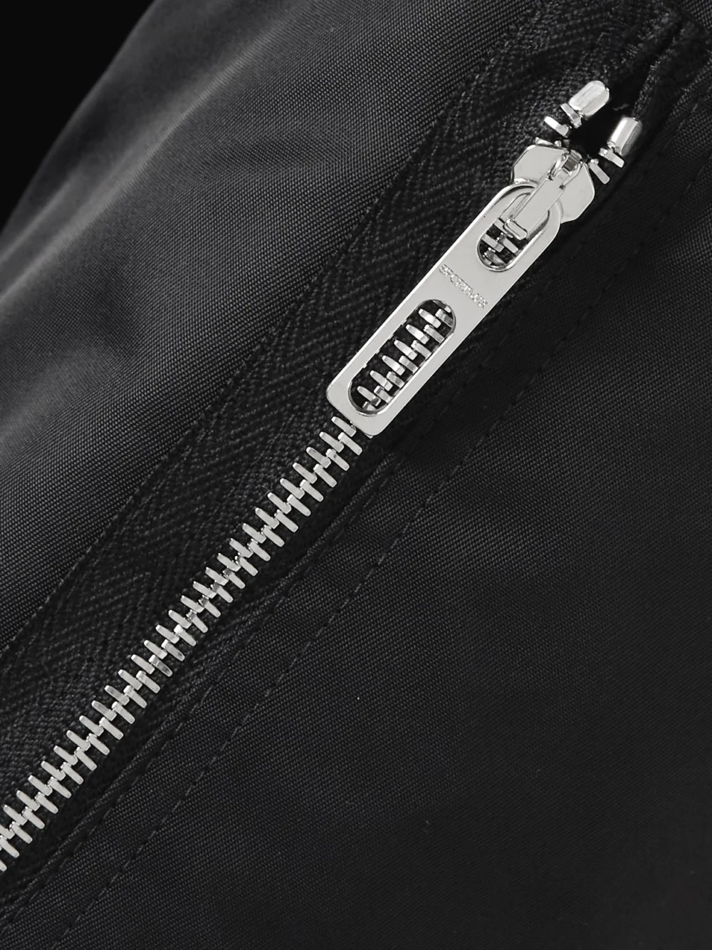 Close-up detail of the Sportmax Cropped Shell Bomber Jacket