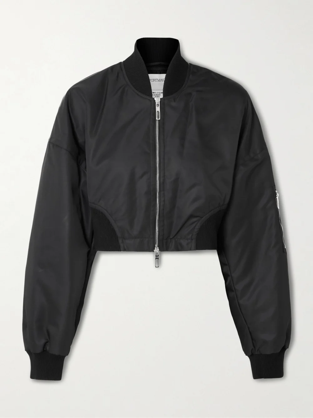 Sportmax Cropped Shell Bomber Jacket in black