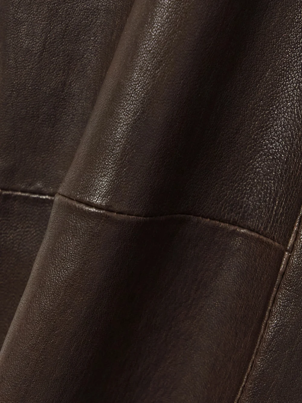 Close-up detail of the Sprwmn Leather Flared Pants