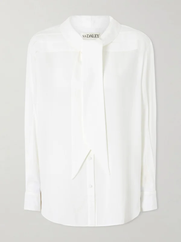S.S. Daley Elspeth Pussy-bow Silk Shirt