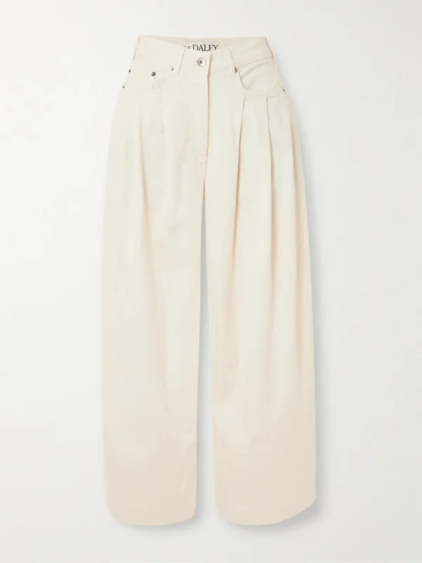 S.S. Daley Ivy Pleated Cropped Mid-rise Barrel-leg Jeans