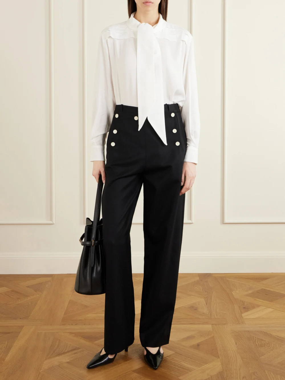 S.S. Daley Sailor Wool Straight-leg Pants, worn by a model