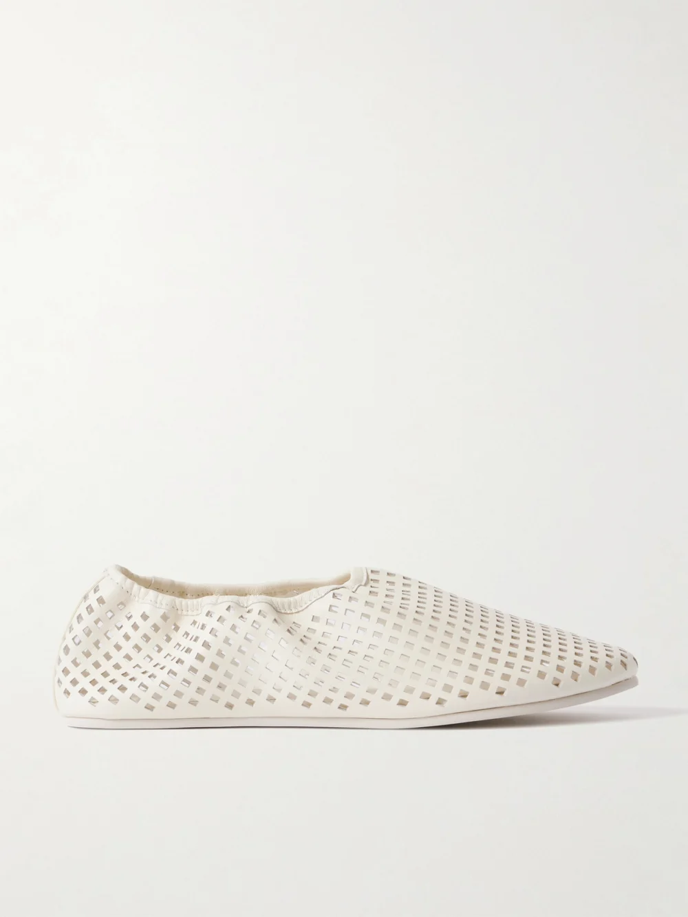 St. Agni Perforated Leather Ballet Flats in white