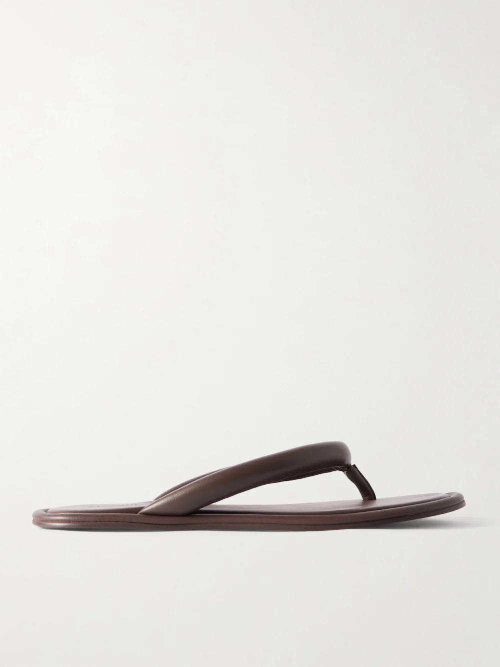 St. Agni Sumi Padded Leather Flip Flops in brown