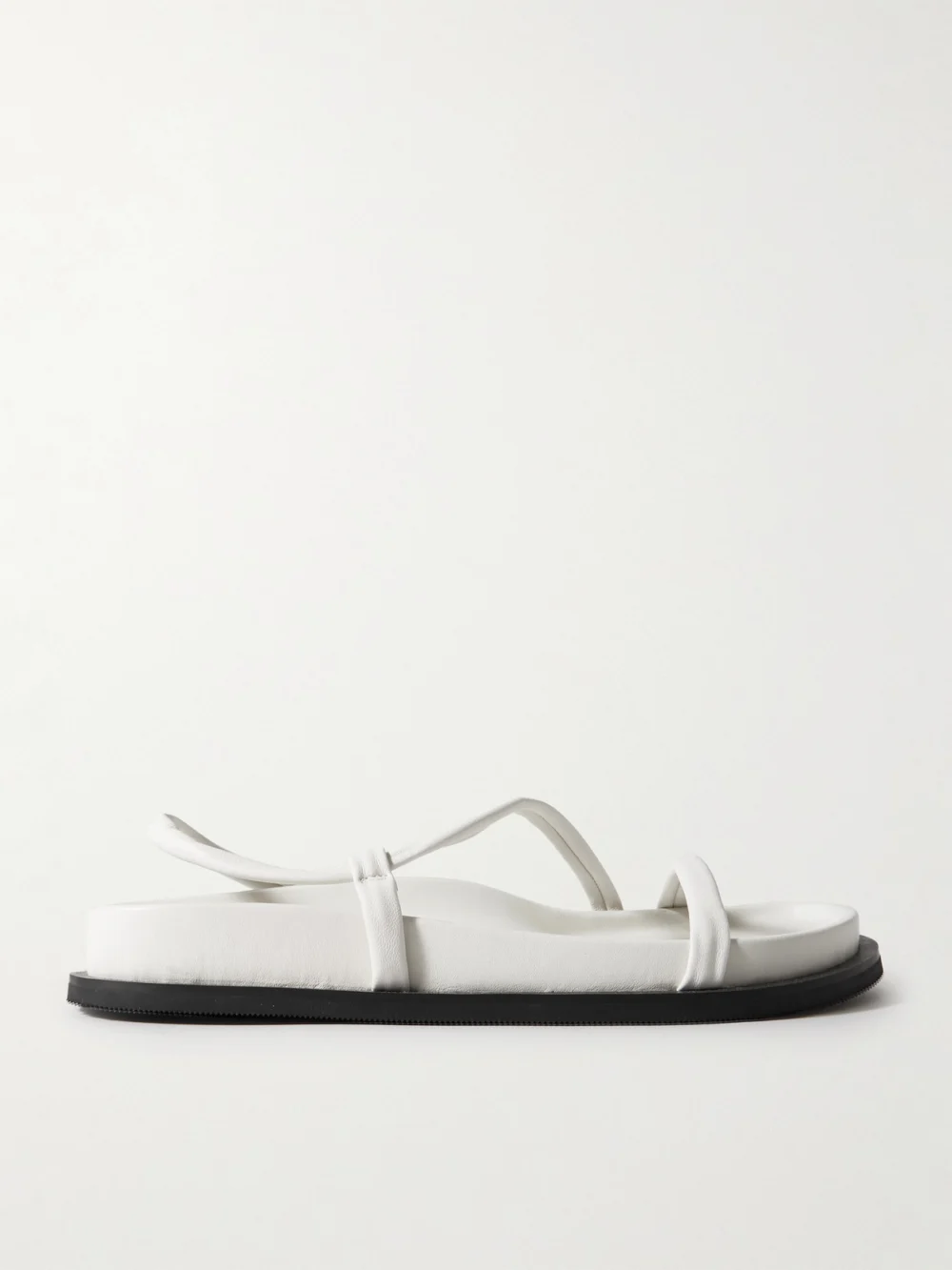 St. Agni Twist Leather Slingback Sandals in white