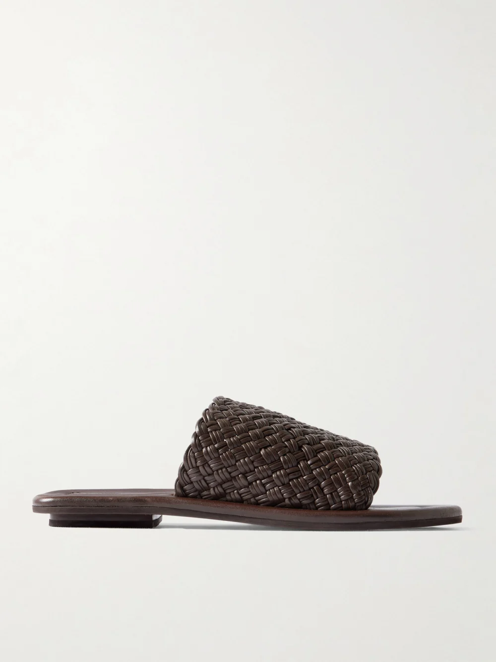 St. Agni Woven Leather Sandals in chocolate