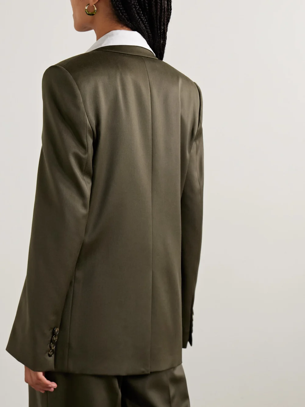 Back view of the Stella McCartney Double-breasted Wool-crepe Blazer