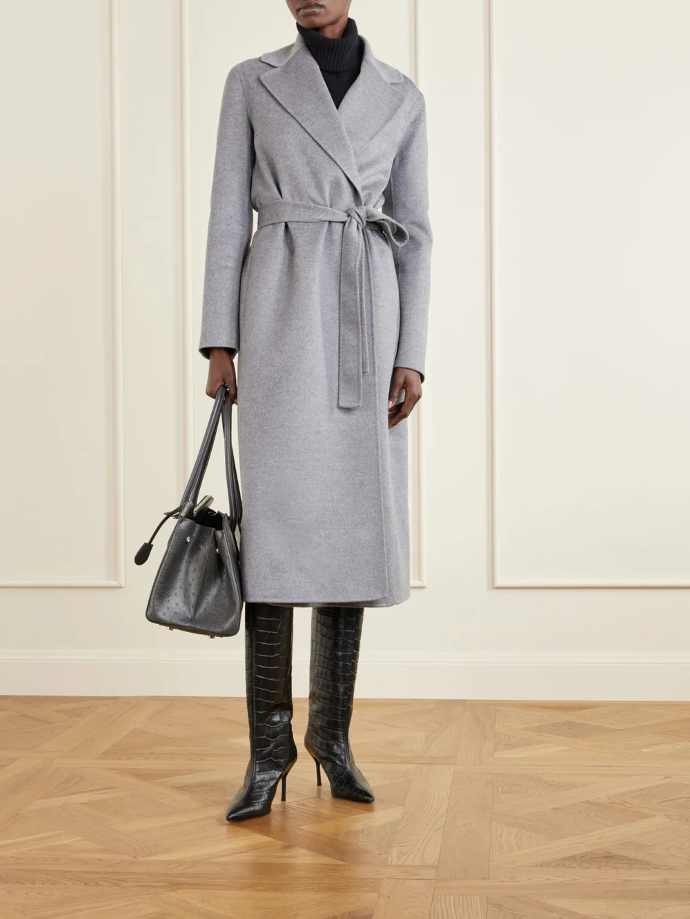 Stella McCartney Iconic Stella Belted Wool Coat, worn by a model