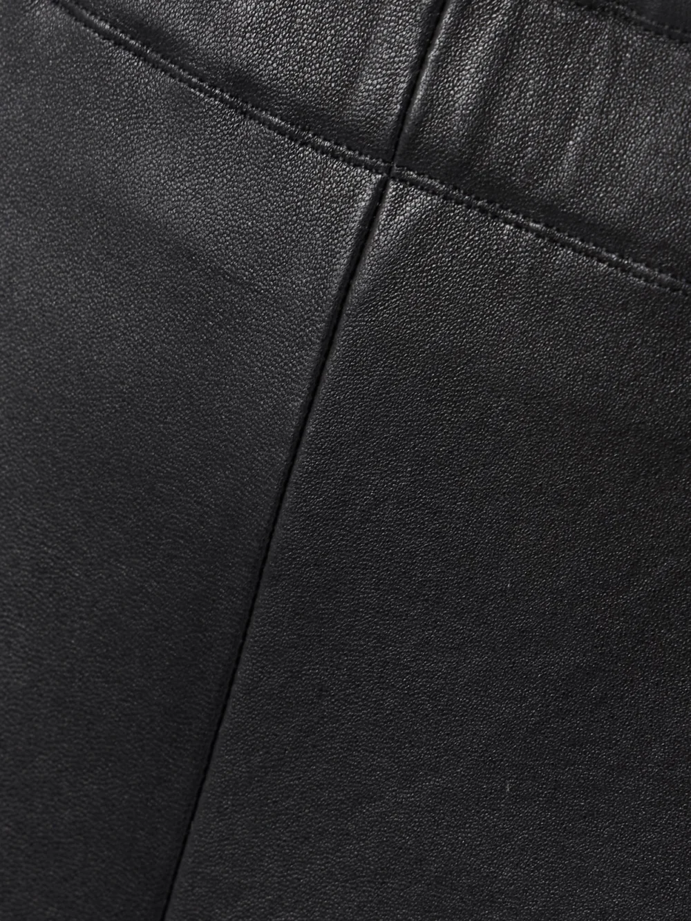 Close-up detail of the Stouls Jp Twenty Cropped Leather Flared Leggings