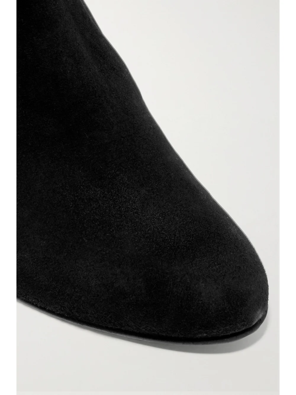 Close-up detail of the Stuart Weitzman Highland Stretch-suede Over-the-knee Boots