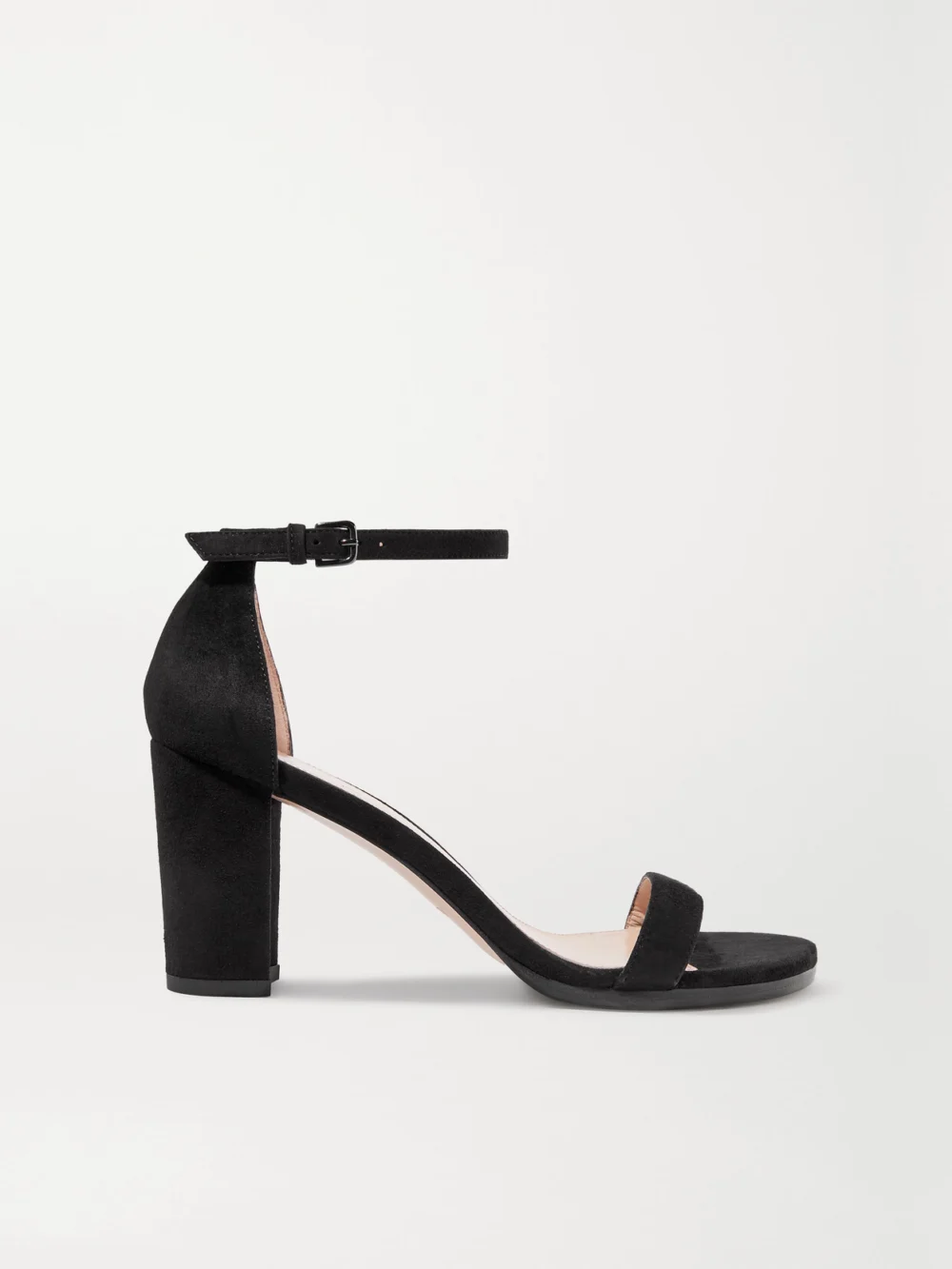 Stuart Weitzman Nearlynude Suede Sandals in black