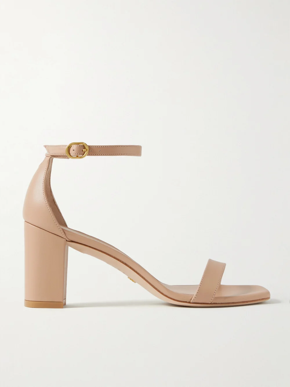 Stuart Weitzman Nudistcurve Leather Sandals in baby pink