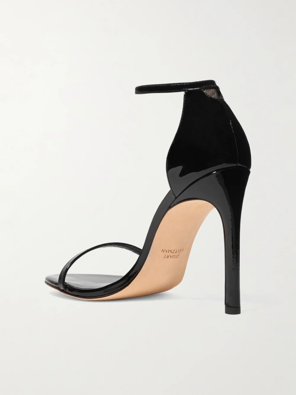 Back view of the Stuart Weitzman Nudistsong Patent-leather Sandals