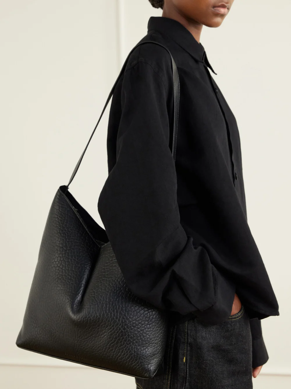 Studio Nicholson Hoho Leather Tote, styled view