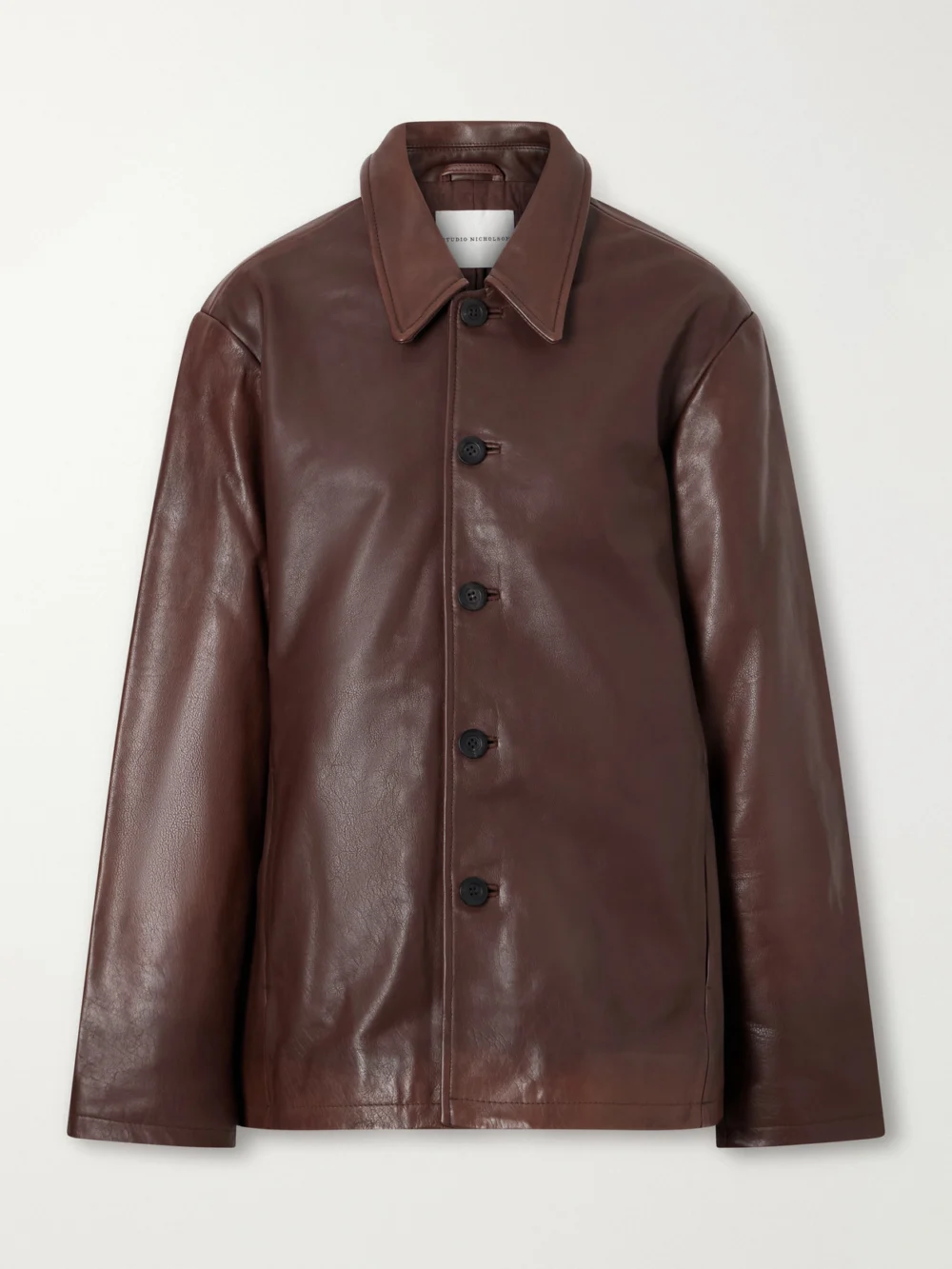 Studio Nicholson Landau Leather Jacket in bronze
