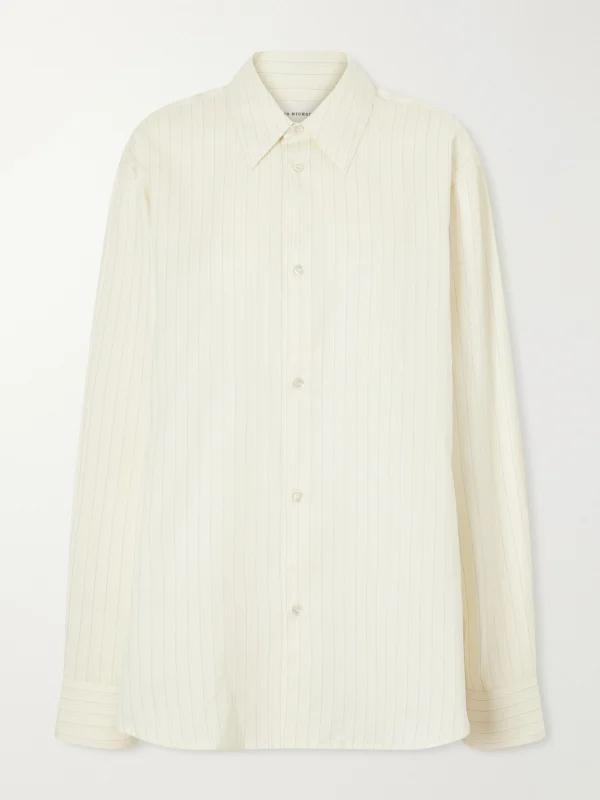 Studio Nicholson View Striped Cotton and Silk-blend Shirt