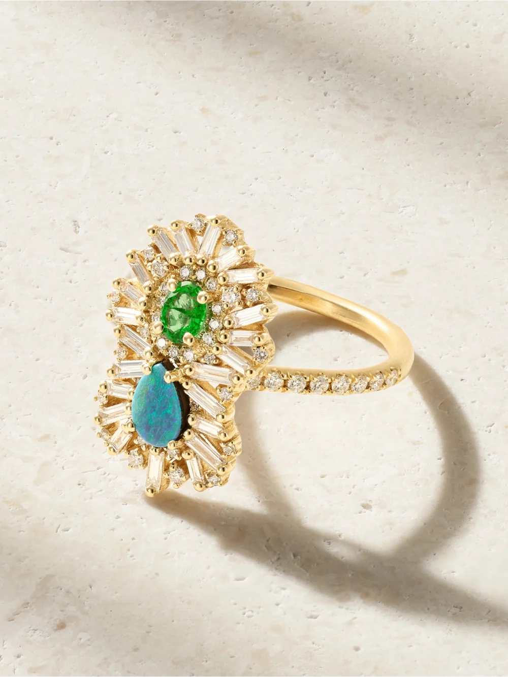 Suzanne Kalan 18-karat Gold Multi-stone Ring in green