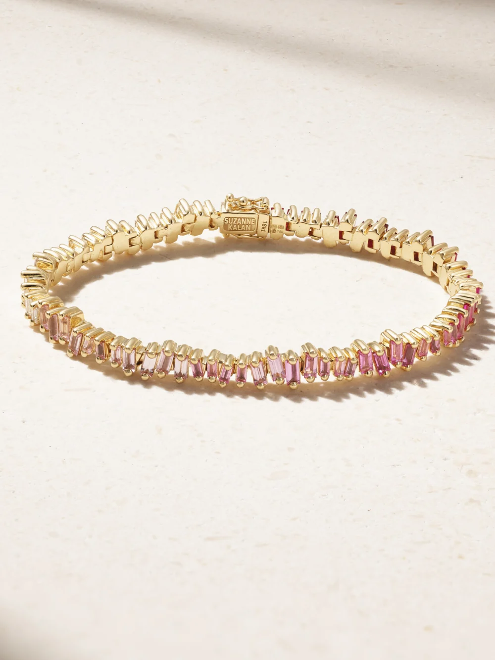 Suzanne Kalan 18-karat Gold, Sapphire and Diamond Tennis Bracelet