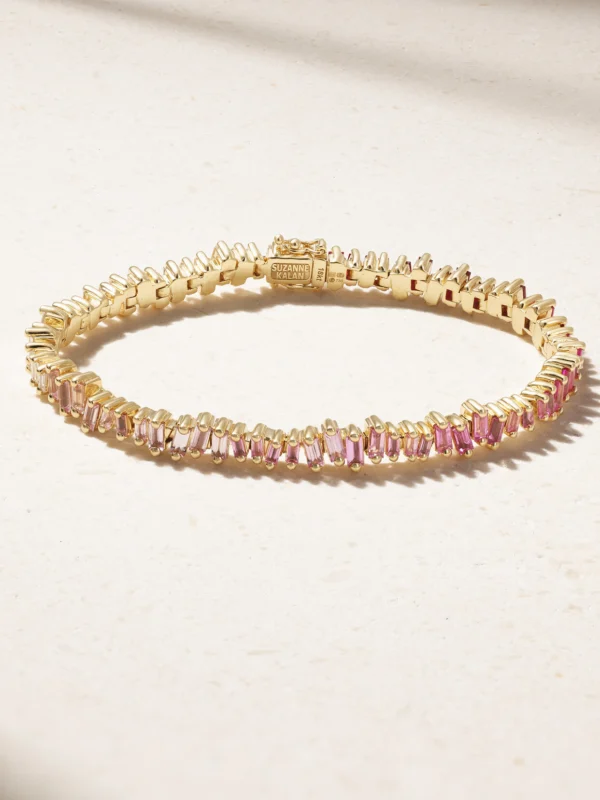 Suzanne Kalan 18-karat Gold, Sapphire and Diamond Tennis Bracelet