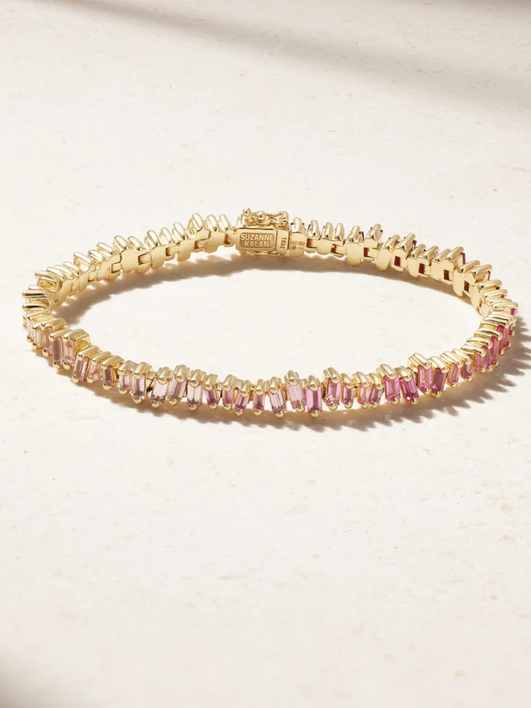 Suzanne Kalan 18-karat Gold, Sapphire and Diamond Tennis Bracelet