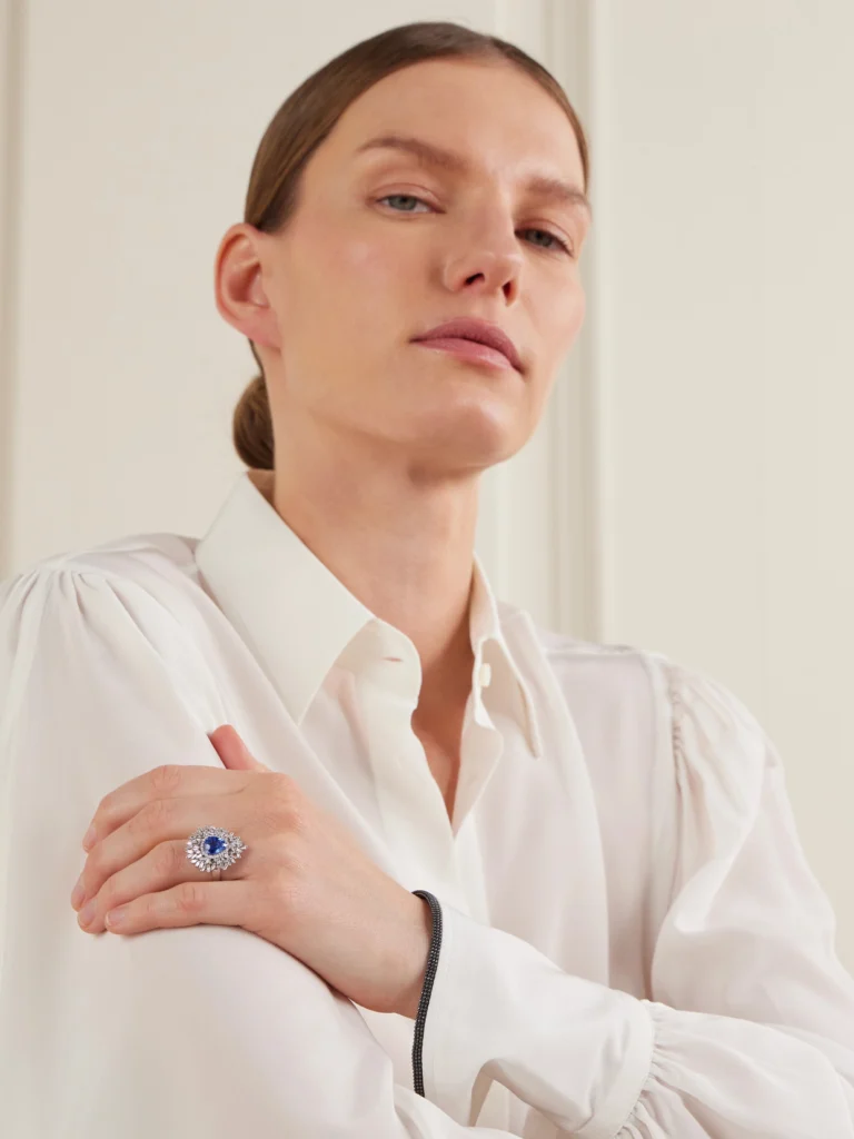 Suzanne Kalan Ceylon 18-karat White Gold, Sapphire and Diamond Ring