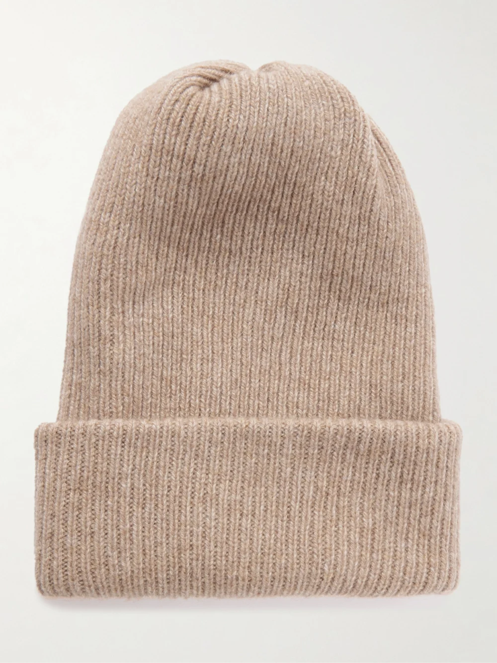 Suzie Kondi Bebe Ribbed Cashmere Beanie in camel