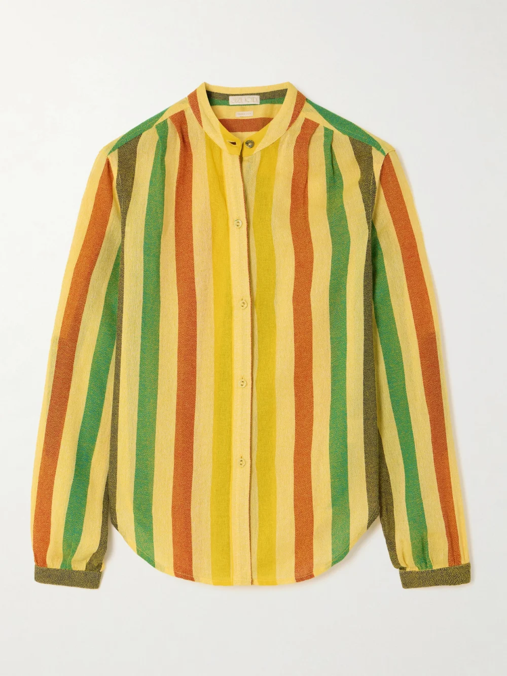 Suzie Kondi Koubi Striped Cotton-gauze Shirt in yellow