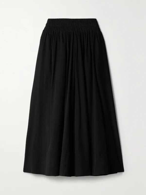 Suzie Kondi The Kyria Pleated Cotton-corduroy Midi Skirt