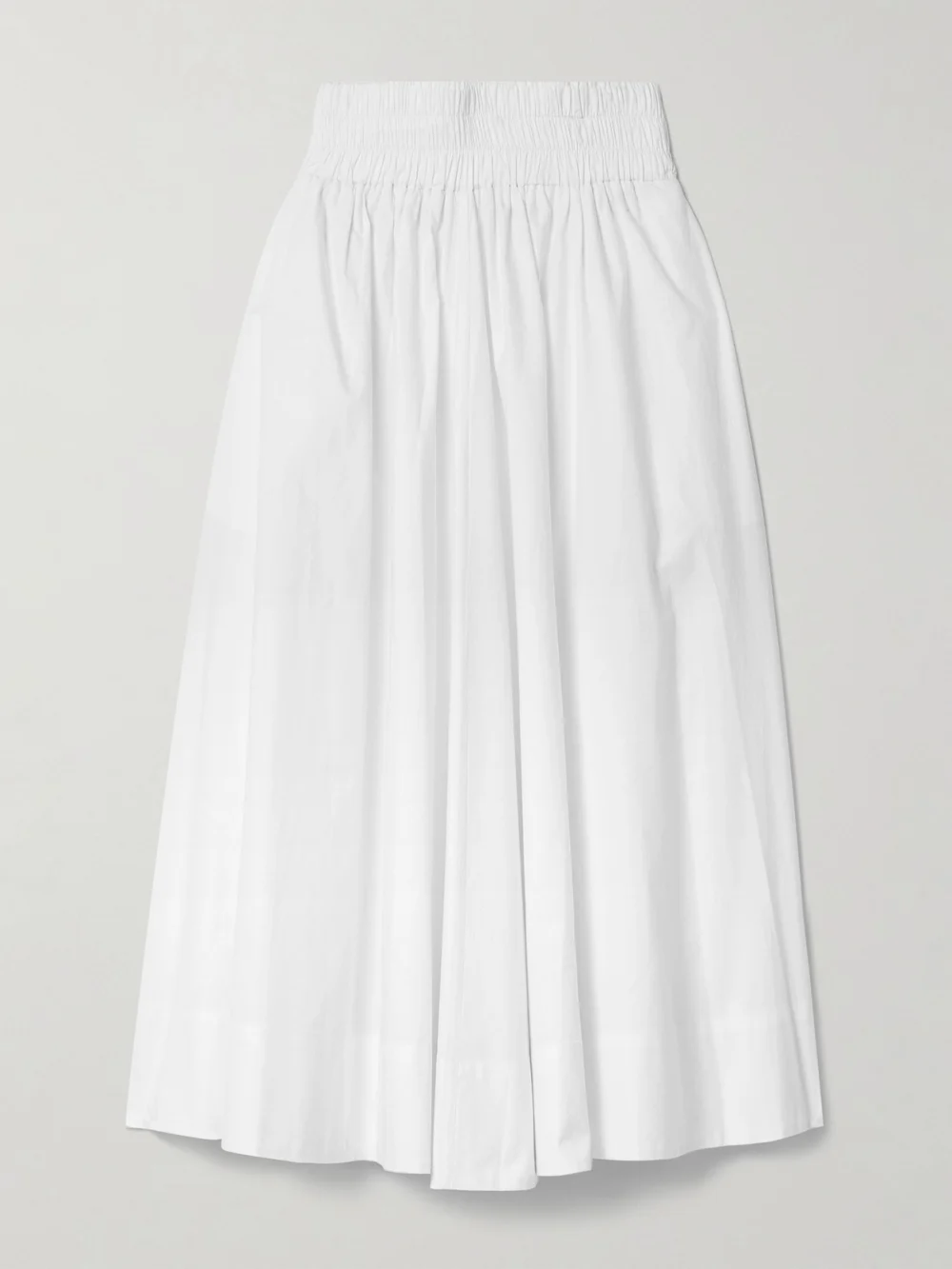 Suzie Kondi The Kyria Pleated Cotton-poplin Midi Skirt in white