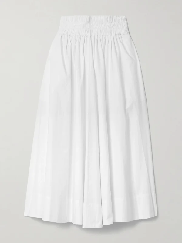 Suzie Kondi The Kyria Pleated Cotton-poplin Midi Skirt