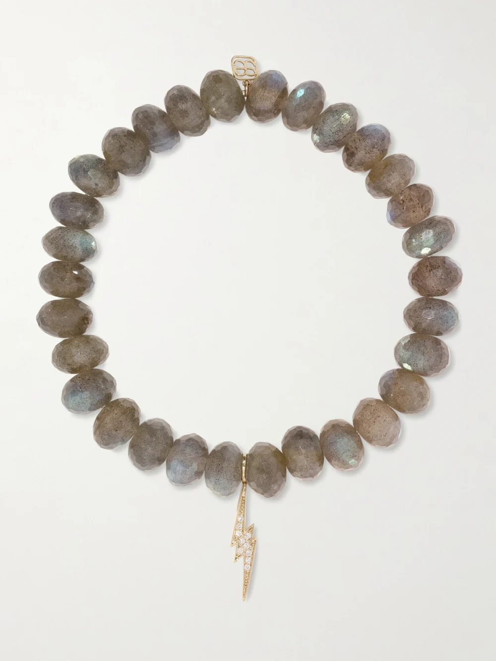 Sydney Evan Lightning Bolt 14-karat Gold, Labradorite and Diamond Bracelet in brown