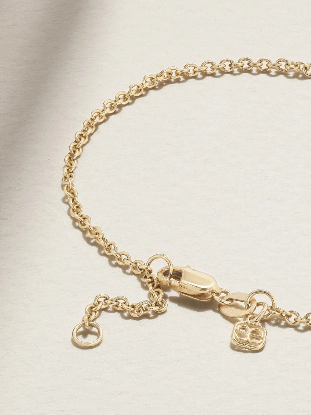 Back view of the Sydney Evan Love Medium 14-karat Gold Diamond Bracelet