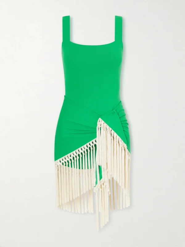 Taller Marmo Mini Lido Swimsuit and Fringed Pareo Set