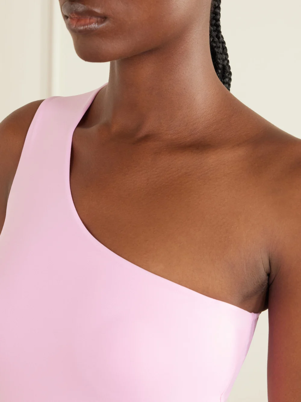Close-up detail of the Taller Marmo Yacare Swimsuit and Fringed Pareo Set