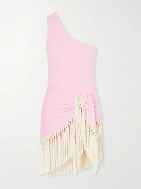 Taller Marmo Yacare Swimsuit and Fringed Pareo Set