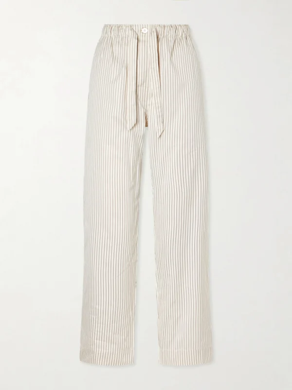Tekla Sateen Striped Organic Cotton-poplin Pajama Pants